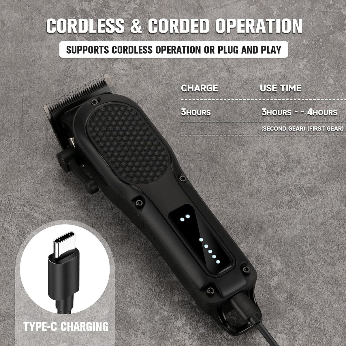 Men's Cordless Professional Hair Clippers Trimmer Set - Rechargeable & Powerful