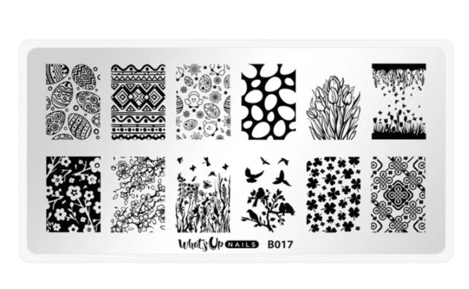 Spring Elation Nail Stamping Plate B017 for Creative Nail Art