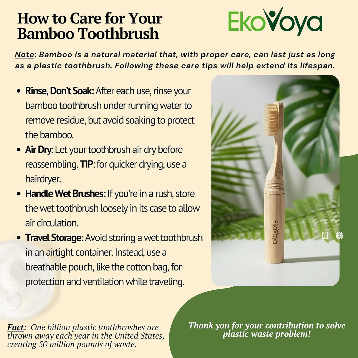 Bamboo Screwable Travel Toothbrush with Case - Soft BPA-Free Bristles