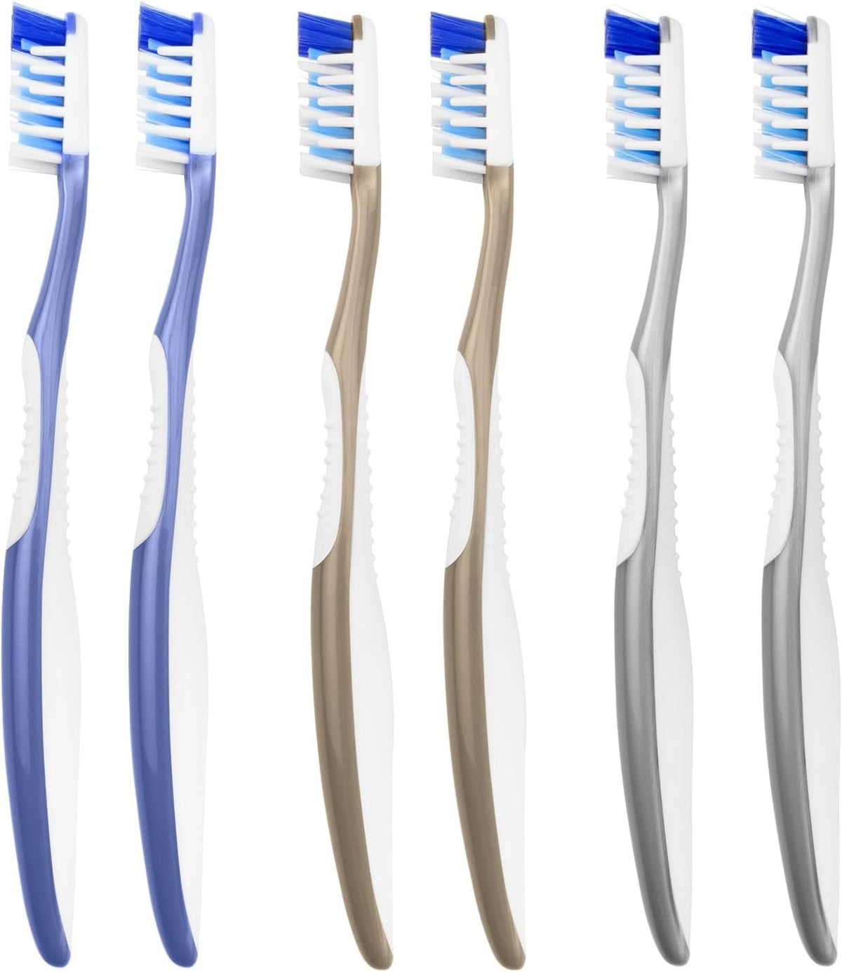 Soft Ergonomic Toothbrushes Pack of 6 for Sensitive Gums & Teeth