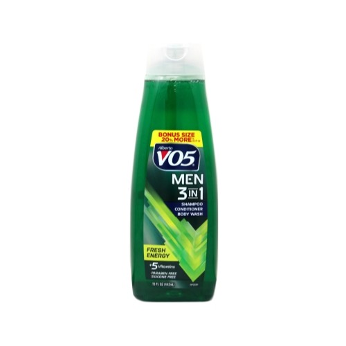 Men's 3-in-1 Shampoo Conditioner Body Wash Fresh Energy Scent 15oz