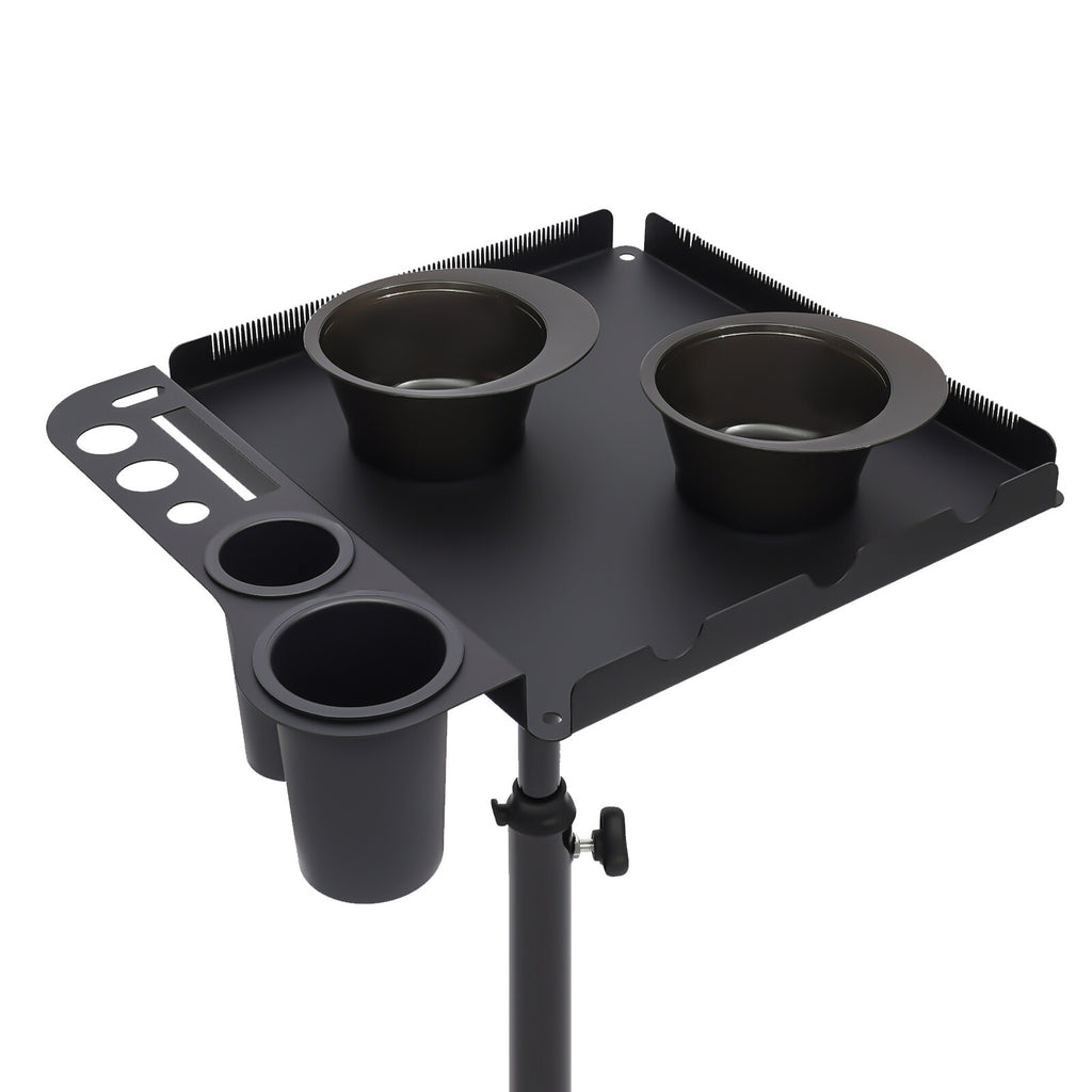 Adjustable Salon Trolley Cart with 2 Bowls for Hairdressing & Beauty