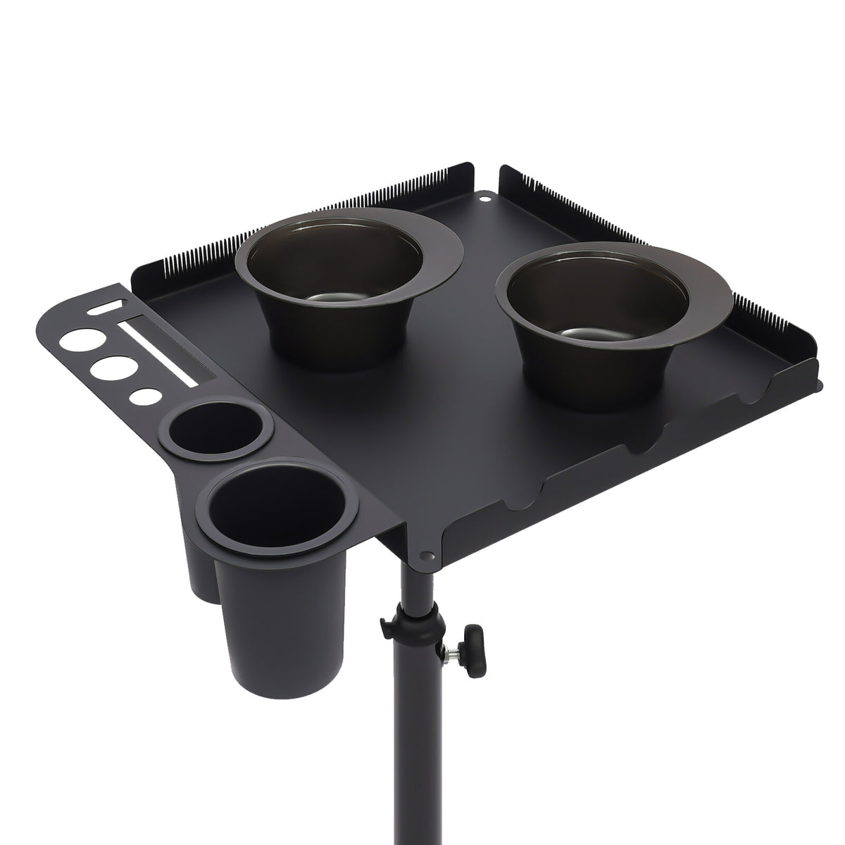 Adjustable Salon Trolley Cart with 2 Bowls for Hairdressing & Beauty
