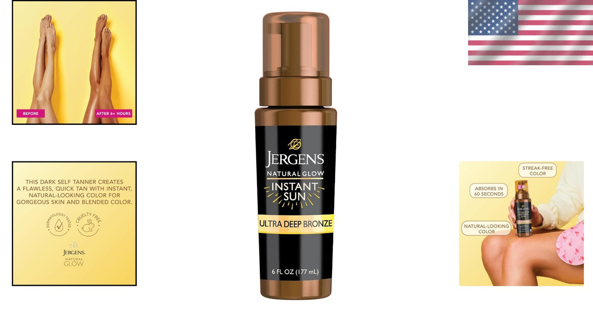 Fast Dry Sunless Tanning Mousse - 6 Oz Natural Bronze Glow, Tropical Scent