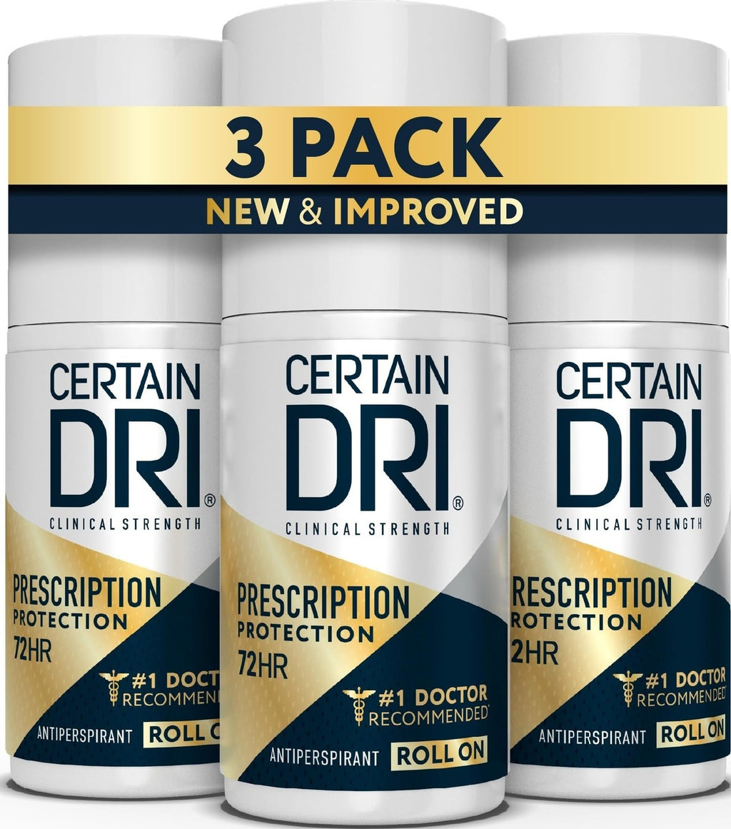 Clinical Strength Antiperspirant for Hyperhidrosis - Pack of 3, 1.2 oz