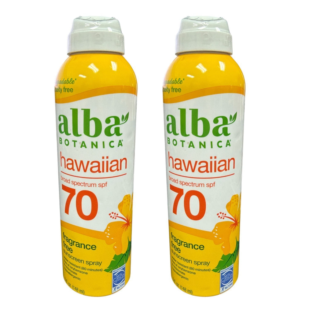 Hawaiian Sunscreen Spray SPF 70 - Waterproof Sun Protection, 5 fl oz, Pack of 2