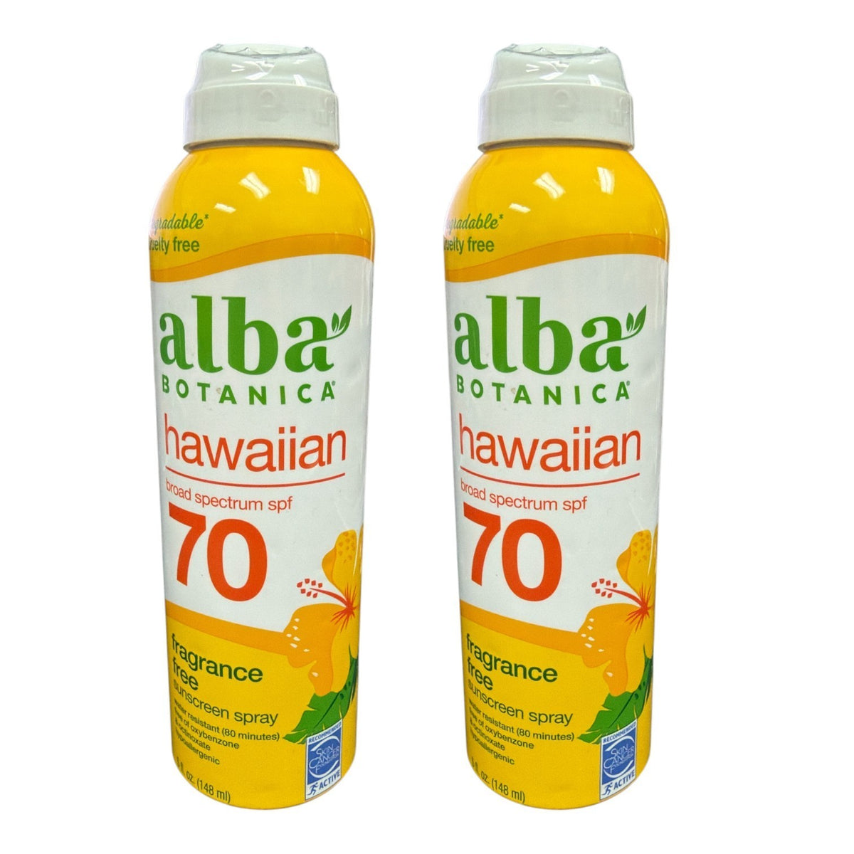 Hawaiian Sunscreen Spray SPF 70 - Waterproof Sun Protection, 5 fl oz, Pack of 2