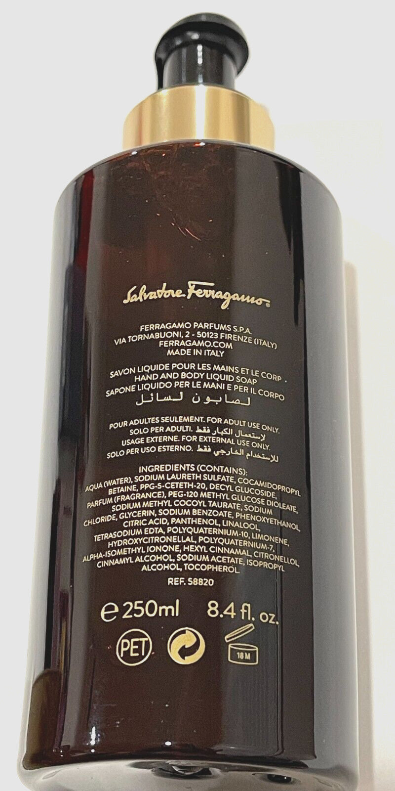 Salvatore Ferragamo Tuscan Creations Rinascimento Liquid Hand & Body Soap 8.4 oz