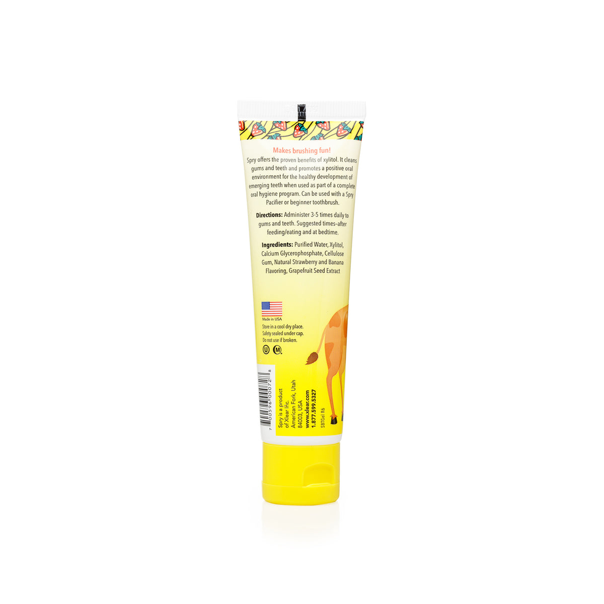 Natural Strawberry Banana Tooth Gel for Kids Fluoride-Free Safe Oral Care