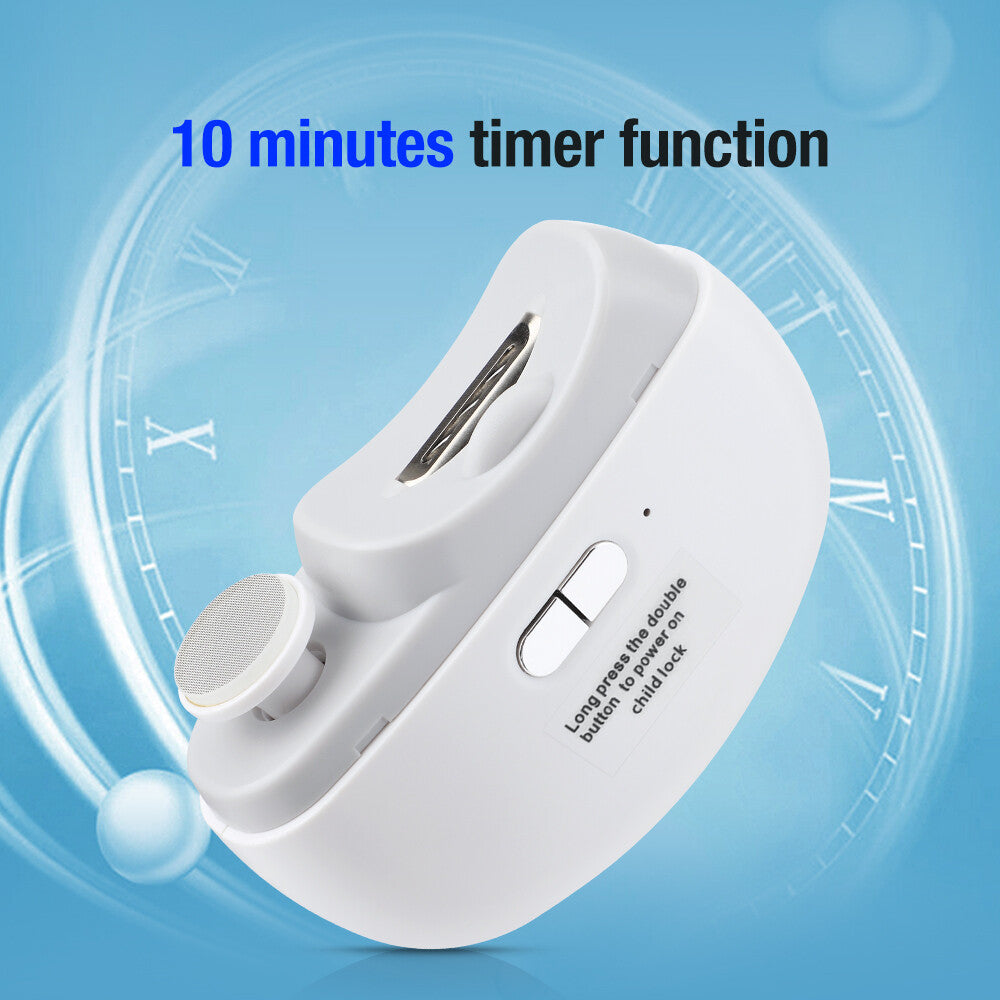 Electric Nail Clipper & File Polisher with Light - Rechargeable Manicure Tool