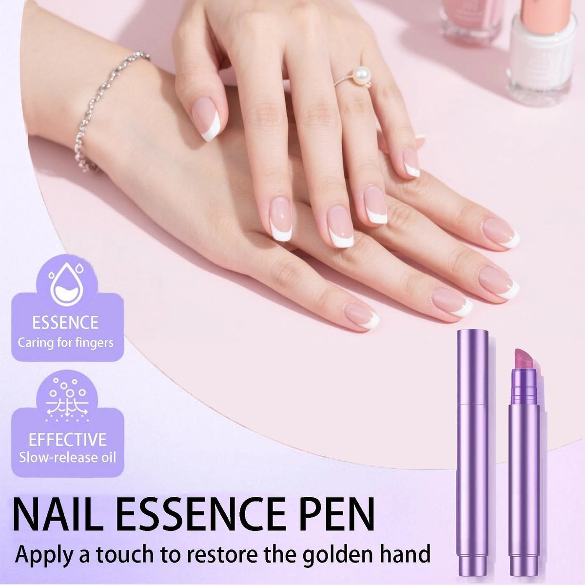 3-in-1 Cuticle Oil Pen with Push Tool - Nail Care & Hydration, 0.5 Fl Oz, Pack of 2