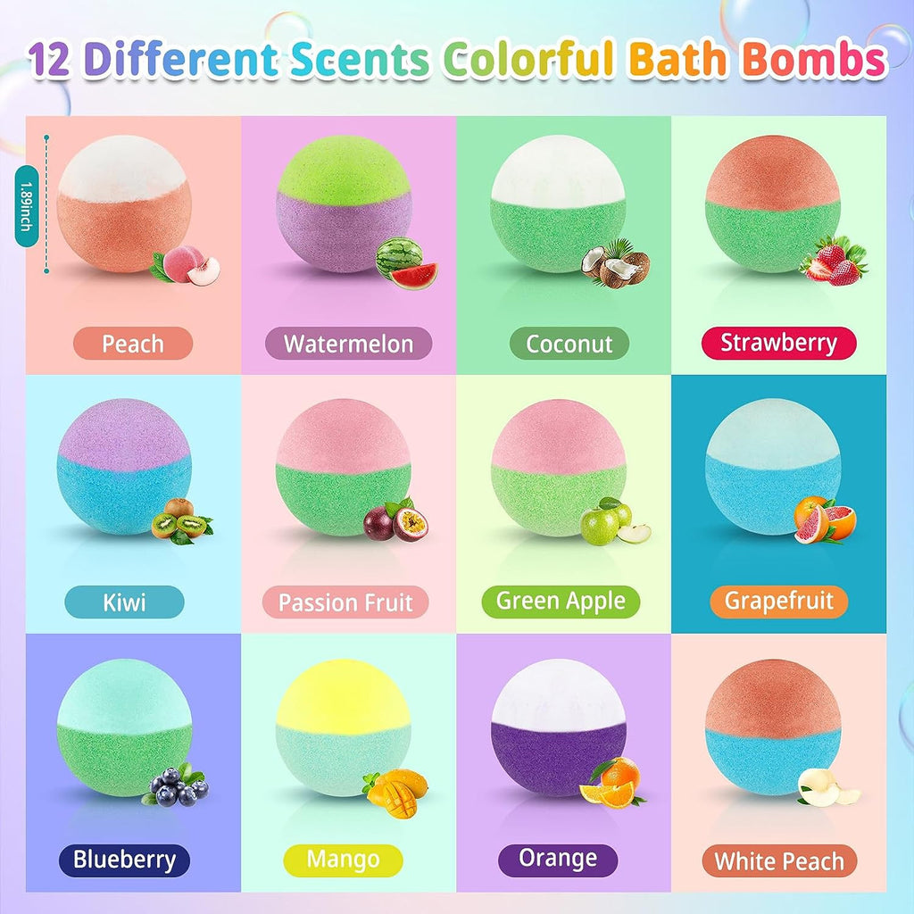 Kids Bath Bombs with Surprise Toys - 24 Pack Jungle & Sea Animal Fizzies