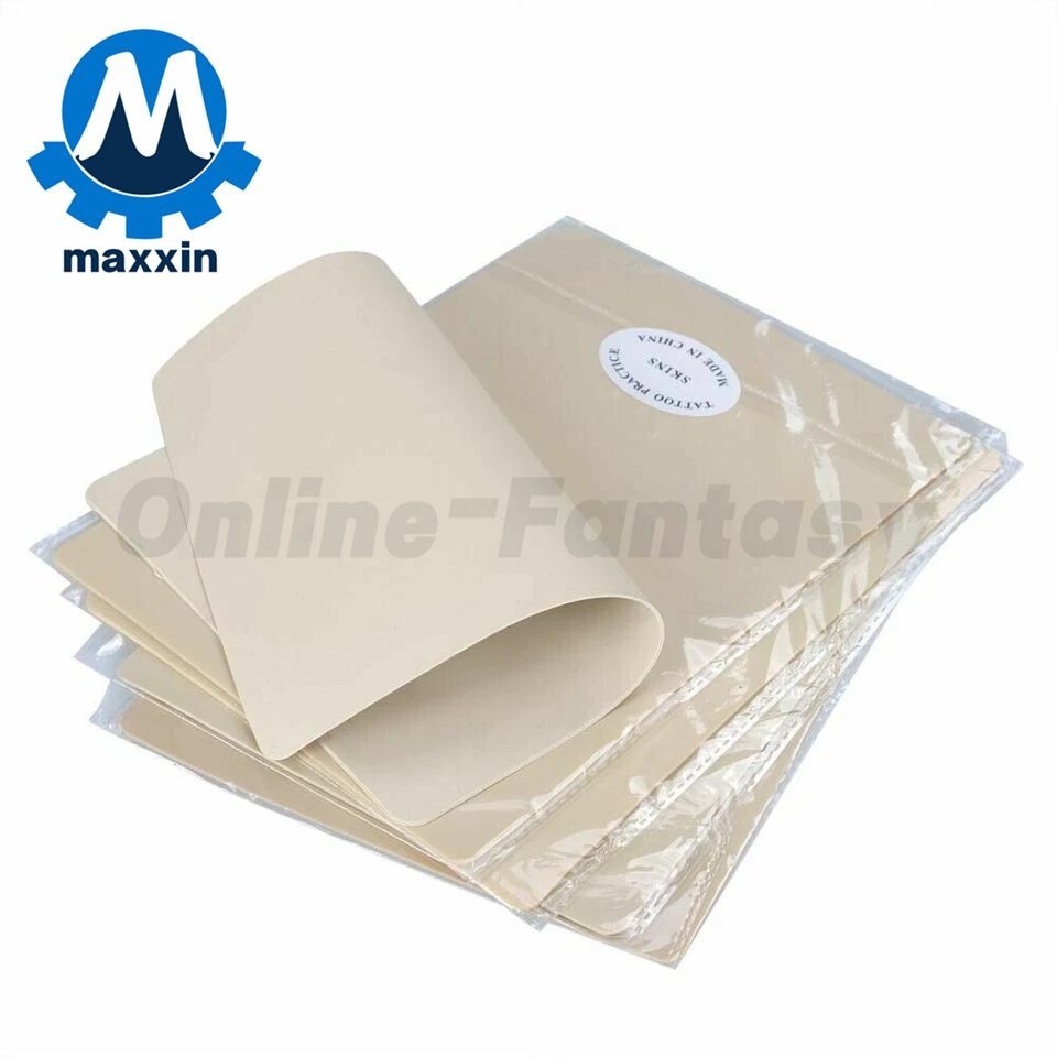 Tattoo Practice Skin 5Pcs 1.5mm Double Sided PVC Fake Skin for Tattoo Artists