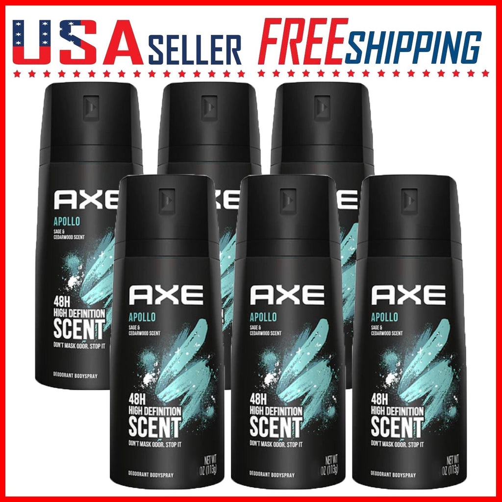 Men's Deodorant Body Spray - Apollo Scent, 150ml, 6 Pack