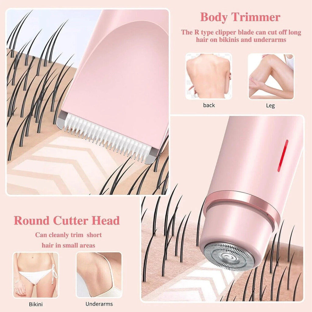 Dual Head Waterproof Electric Women Shaver for Sensitive Areas - 2-in-1 Lady Razor