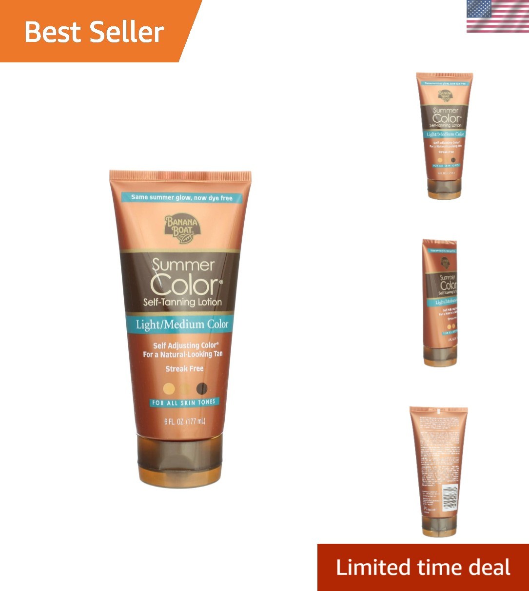 Self Tanner Lotion Light Medium - Streak-Free, Easy to Apply, 6 oz