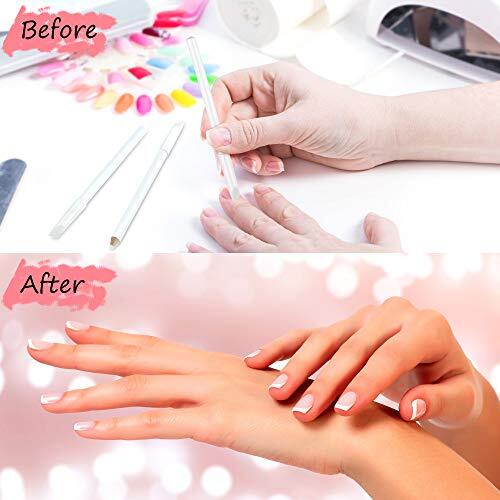 White Nail Pencil Set for French Manicure - 2 Pieces, Nail Whitening & Cuticle Pusher