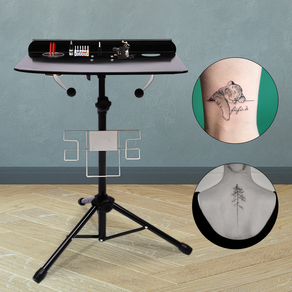 Stainless Steel Adjustable Tattoo Workstation Table - Portable Tattoo Workbench