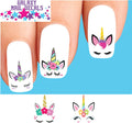 Dog Waterslide Nail Decals - Set of 20 Unicorn Face Nail Art Stickers
