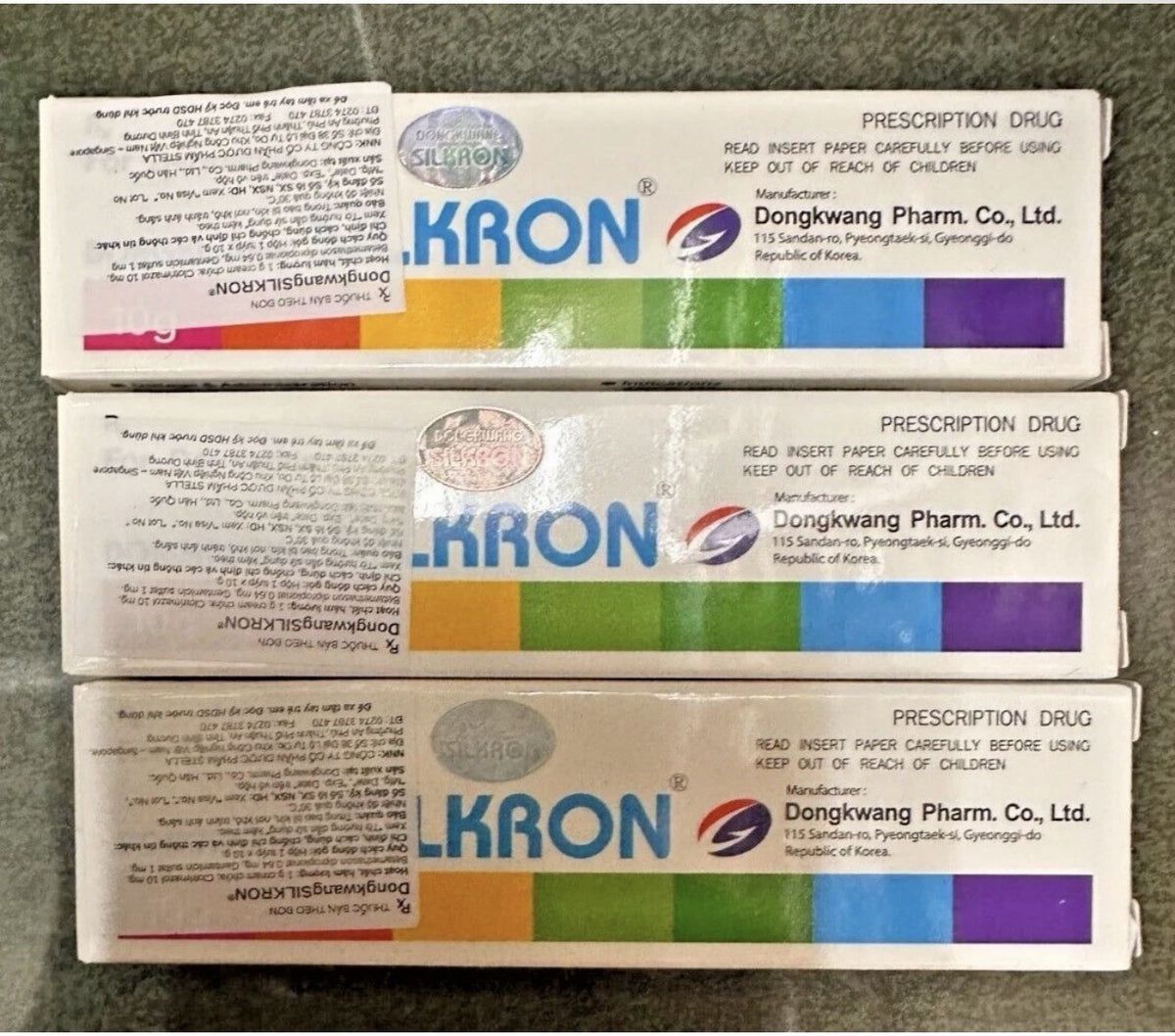 Silkrón Multi-Colored Cream for Dermatitis and Itching - 10g Pack of 3