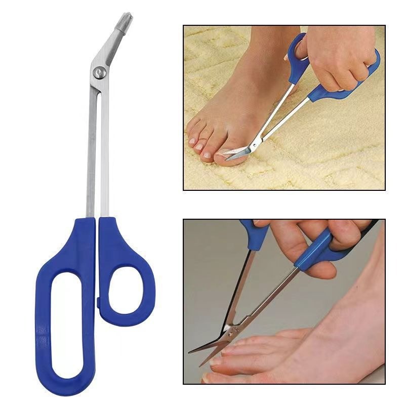 2-Pack Ergonomic Long Handle Toenail Scissors for Seniors & Grooming