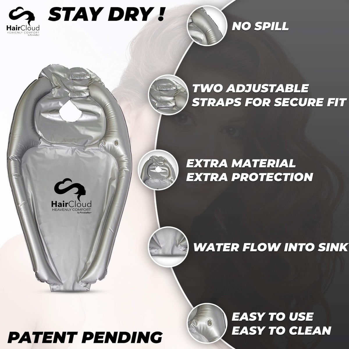 Inflatable Hair Washing Funnel with Pump for Salon & Home Use