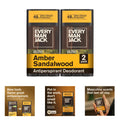 Men's Amber Sandalwood Antiperspirant Deodorant 2 Pack Long-Lasting Freshness