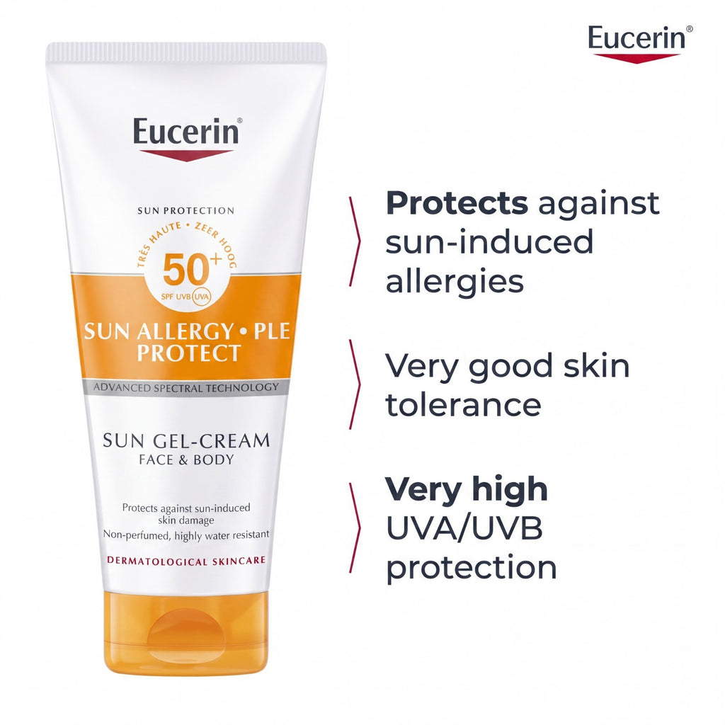 SPF 50 Sunscreen Gel Cream for Face & Body - Water-Resistant, Sensitive Skin Safe