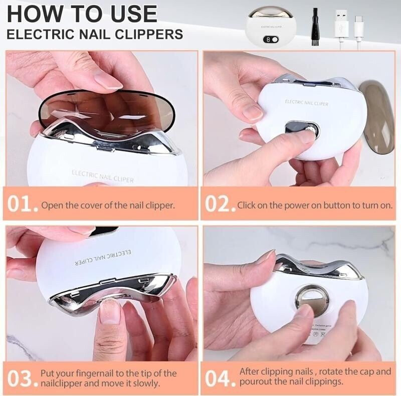 Electric Nail Clipper for Thick Nails - Safe Pedicure Tool with Storage Box