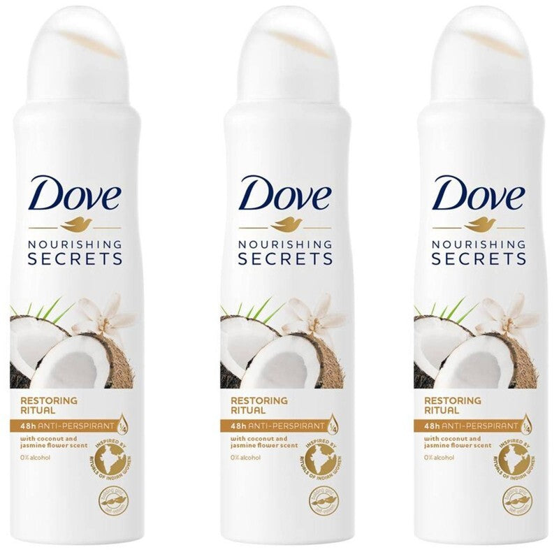 Dove Coconut & Jasmine Antiperspirant Deodorant Spray 48HR Protection - 6 Pack