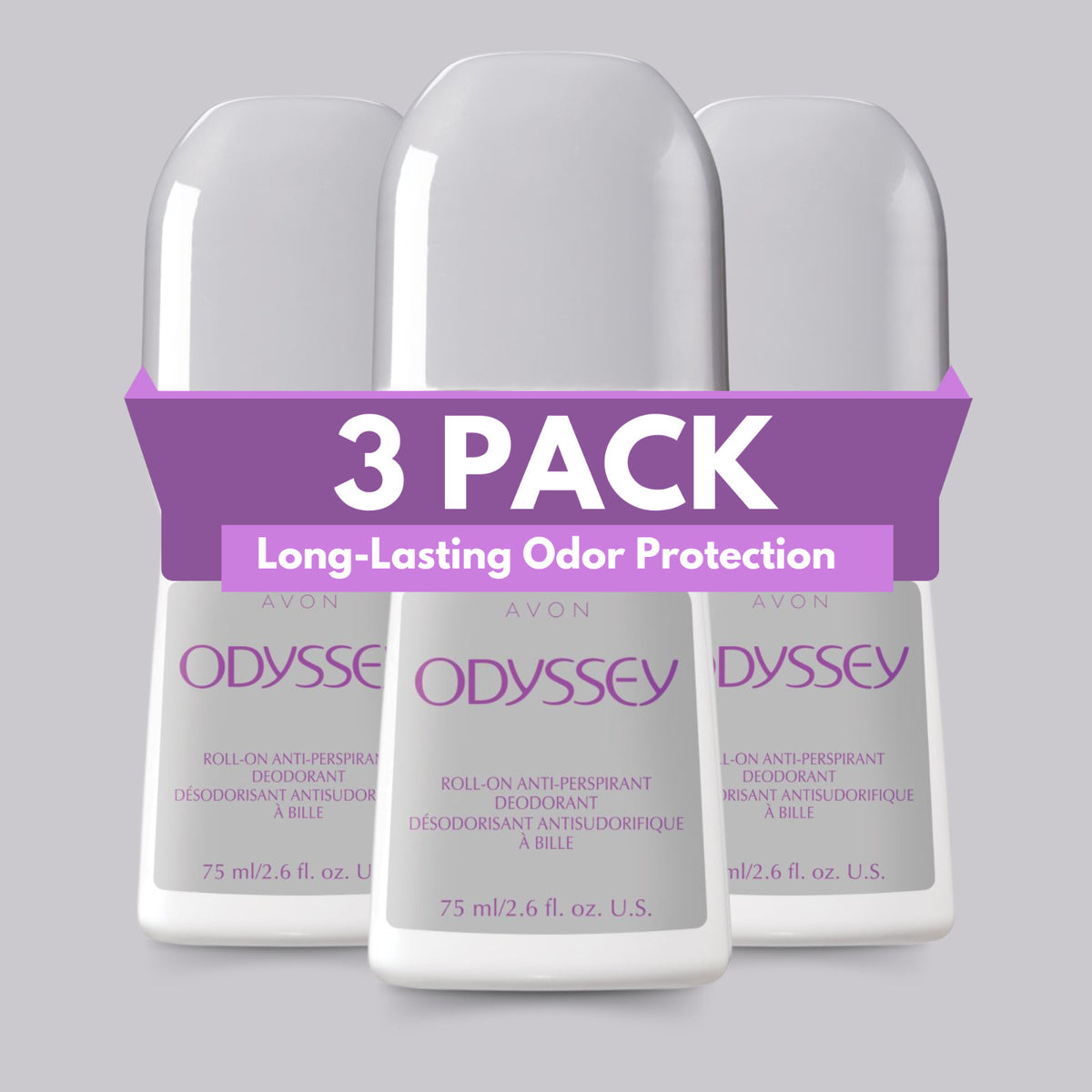 Long-Lasting Roll-On Antiperspirant Deodorant 2.6 fl oz 3-Pack