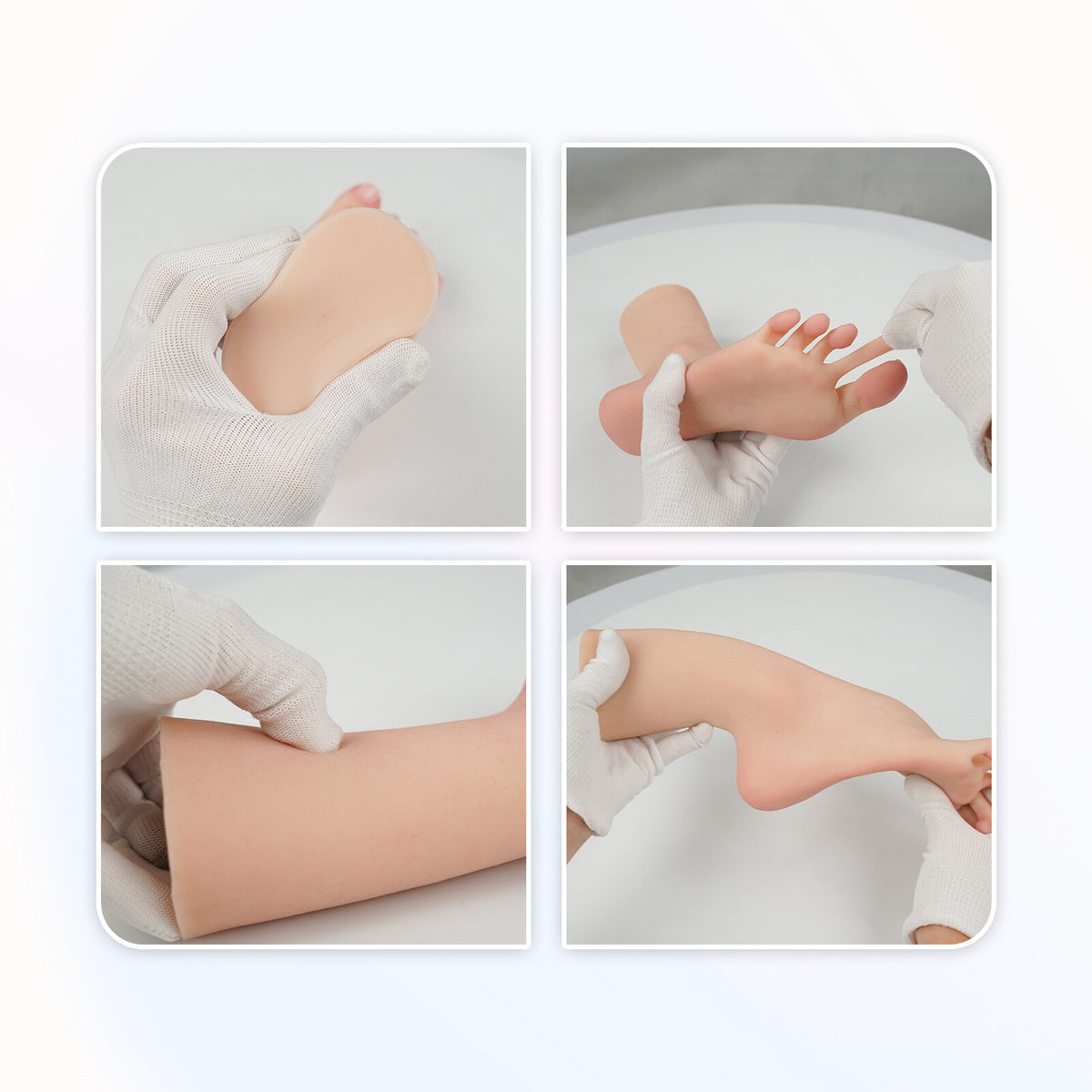 Lifelike Silicone Female Foot Model with Skeleton for Display & Photography