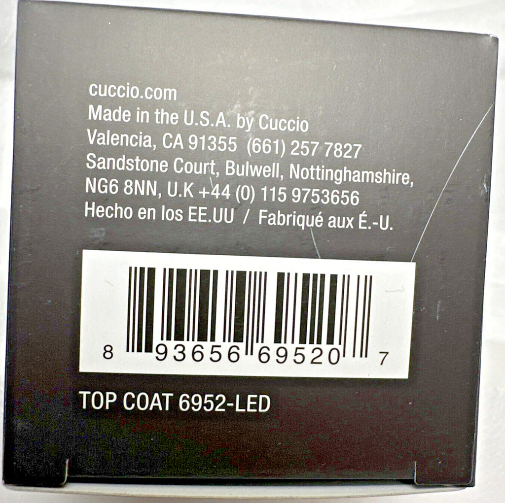 Cuccio Colour Veneer LED/UV Gel Top Coat - #5 High-Gloss Nail Top Treatment, 75ml