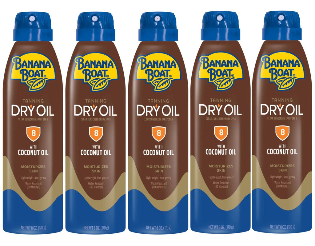 Deep Tanning Dry Oil SPF 8 - Sun Protection & Skin Moisturizer (Pack of 5)