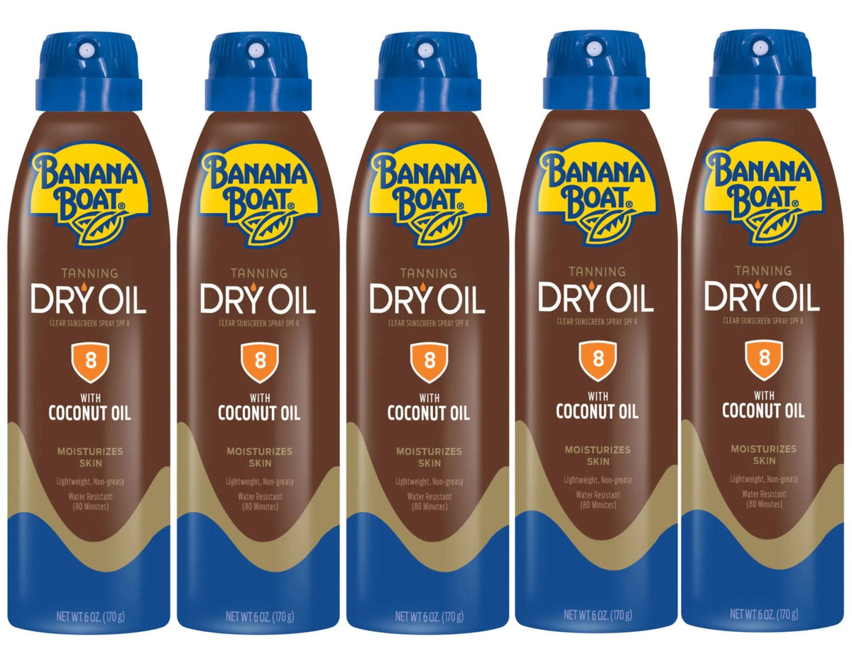 Deep Tanning Dry Oil SPF 8 - Sun Protection & Skin Moisturizer (Pack of 5)