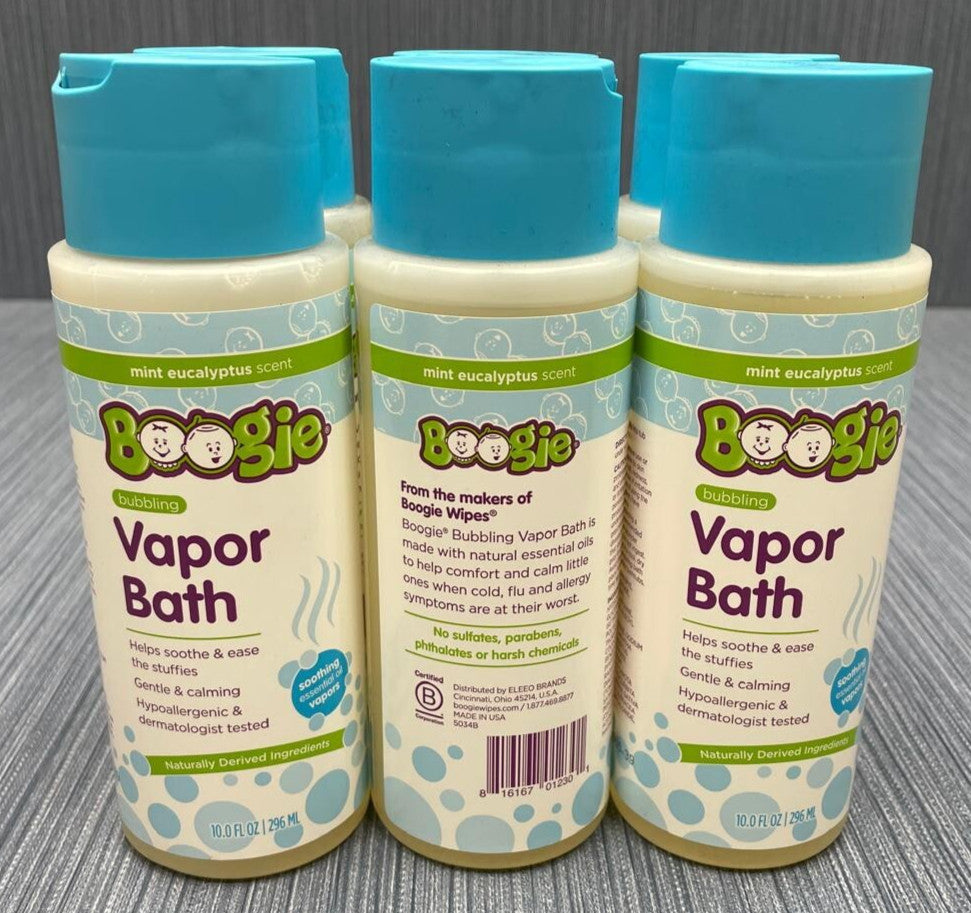 Set of 6 Mint Eucalyptus Bubbling Vapor Bath Tablets - Natural Ingredients
