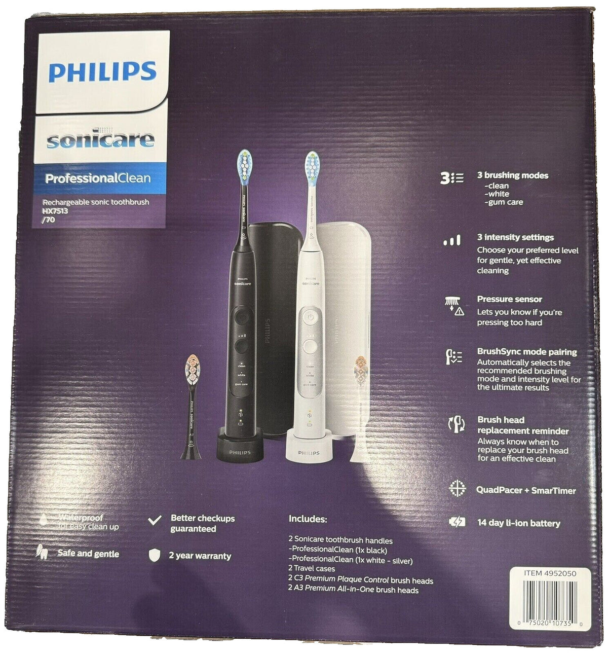 Philips Sonicare Professional Clean Rechargeable Electric Toothbrush 2-Pack