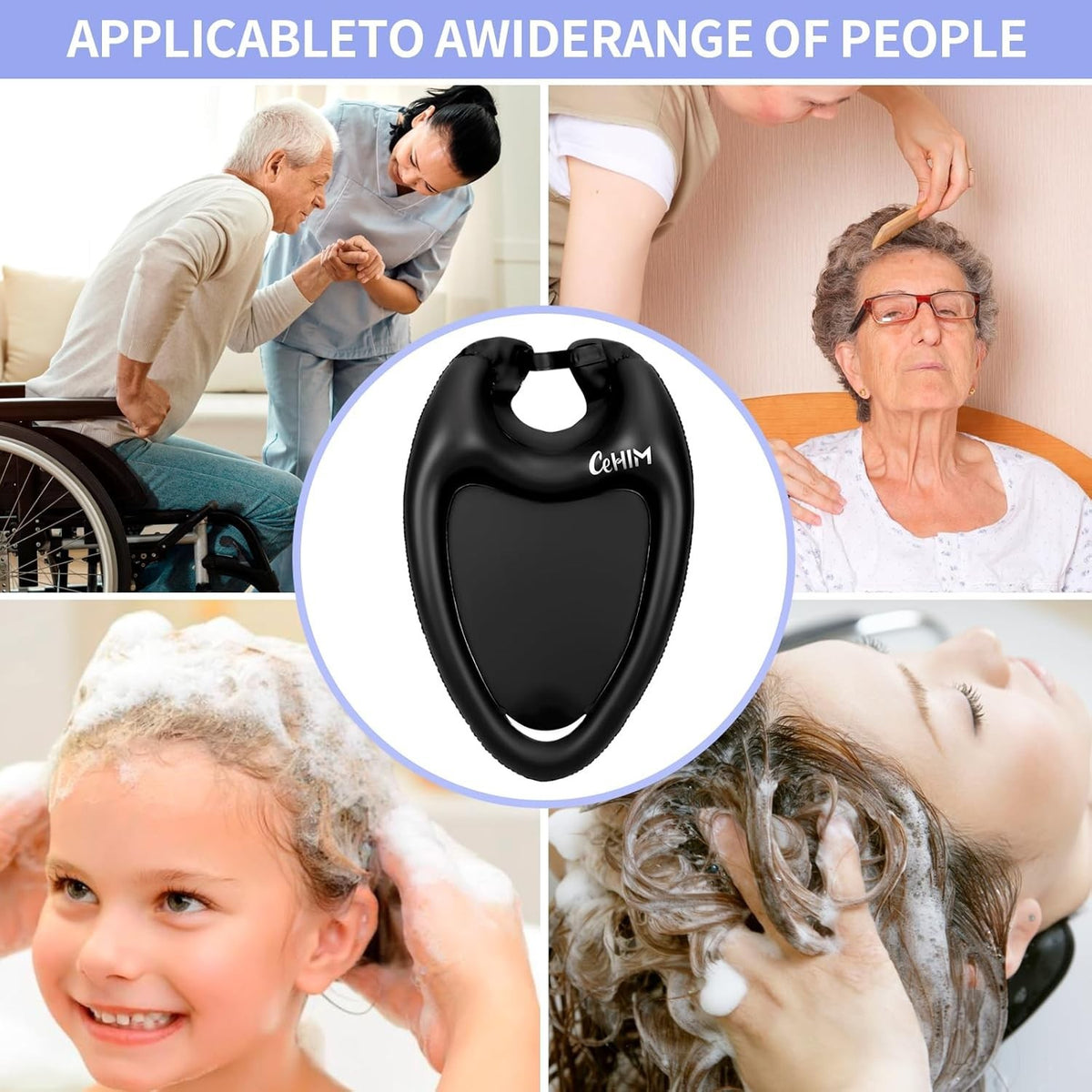 Inflatable Hair Washing Basin Portable Shampoo Sink for Elderly & Injured
