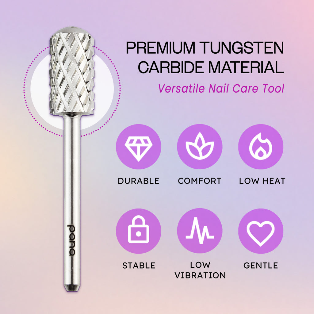 Nail Drill Bit 1/8" Shank Large Barrel Carbide Tool Coarse Grit for Nail Shaping and Removal