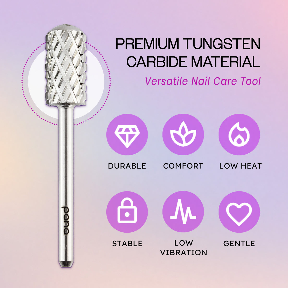 Nail Drill Bit 1/8" Shank Large Barrel Carbide Tool Coarse Grit for Nail Shaping and Removal
