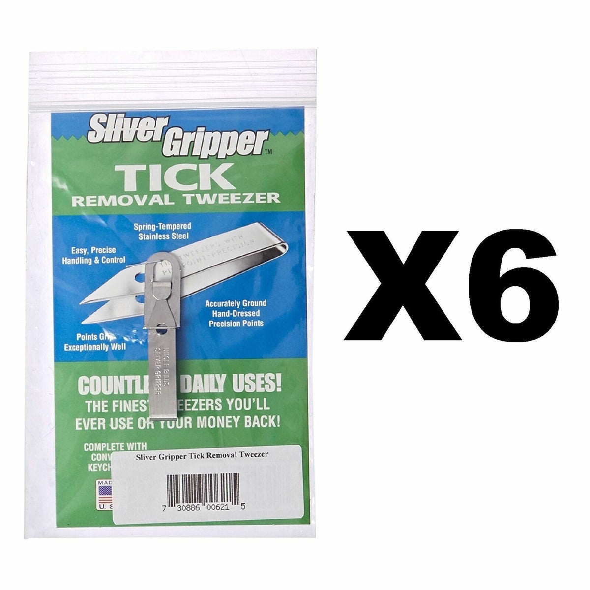 Tick Remover Tweezers Kit - Sliver & Tick Removal Set, 6 Pack