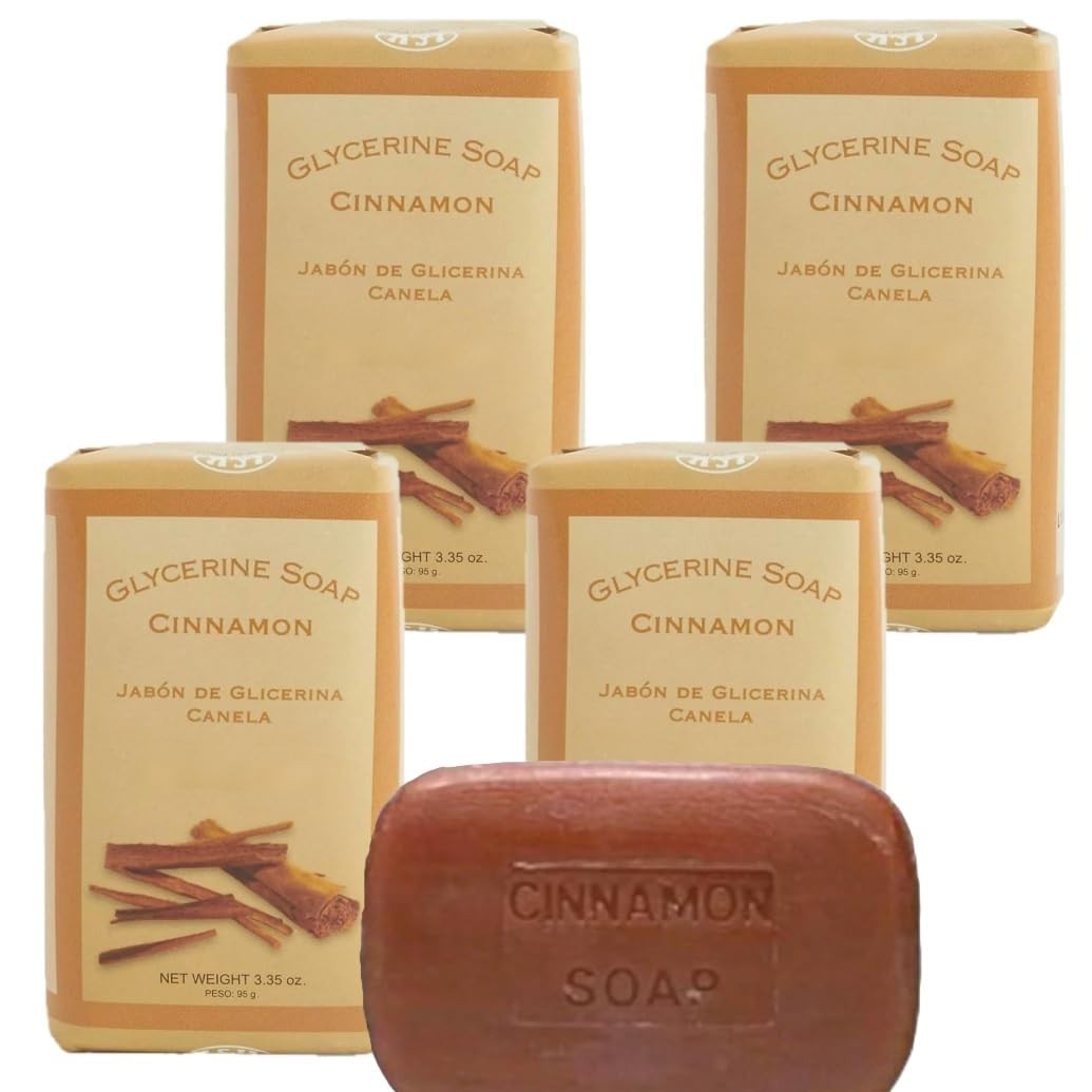 Cinnamon Soap Bar 3.35 Oz Pack of 4 – Natural Skin Nourishment & Acne Care