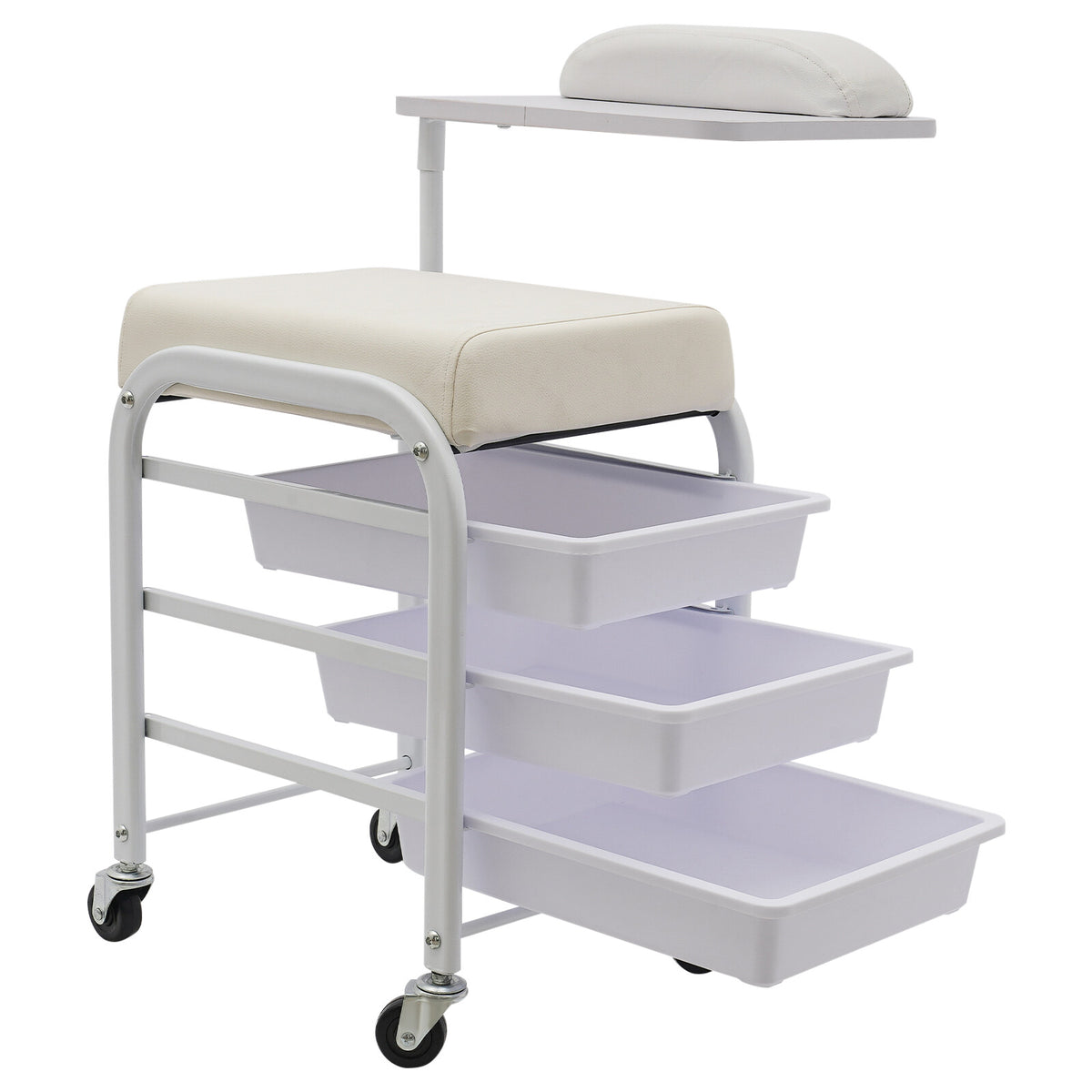 Portable 3-Drawer Beauty Salon Nail & Foot Spa Trolley Cart with Wheels