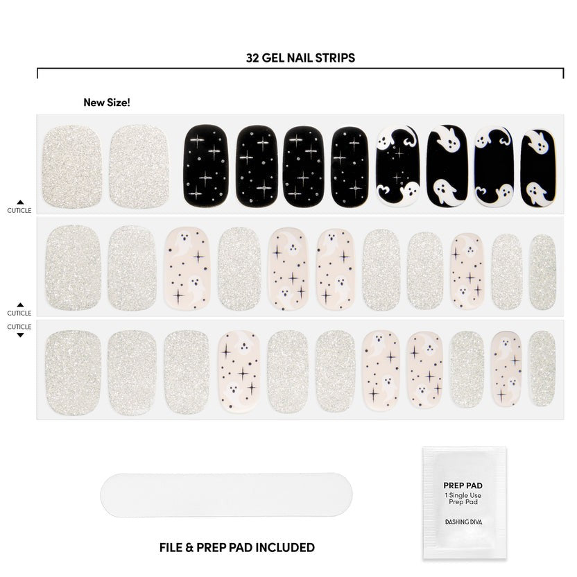Halloween Nail Strips - Ghostly Touch Glowing in Dark 32 Glossy Designs