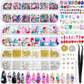 Colorful Nail Rhinestones & Charms Kit - 3-Box Nail Art Accessories with Tools