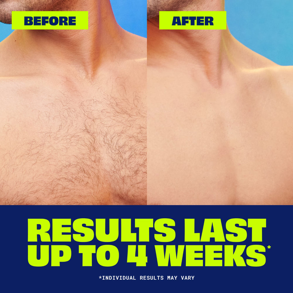 Men's Hair Removal Cream 12oz - Painless Body Hair Removal for Chest, Back, Arms & Legs
