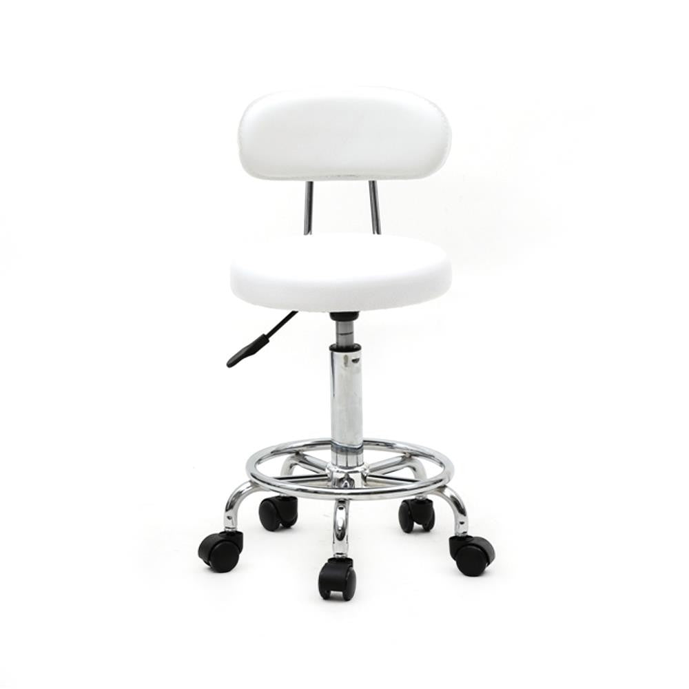 Adjustable Salon Stool with Backrest - Hydraulic Massage Chair for Beauty & Tattoo Studios