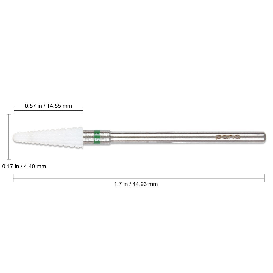 Ceramic Nail Drill Bit - Small Tapered Cone, Coarse Grit, 3/32" Shank