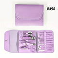 16-Piece Stainless Steel Manicure Pedicure Grooming Kit with Travel Case