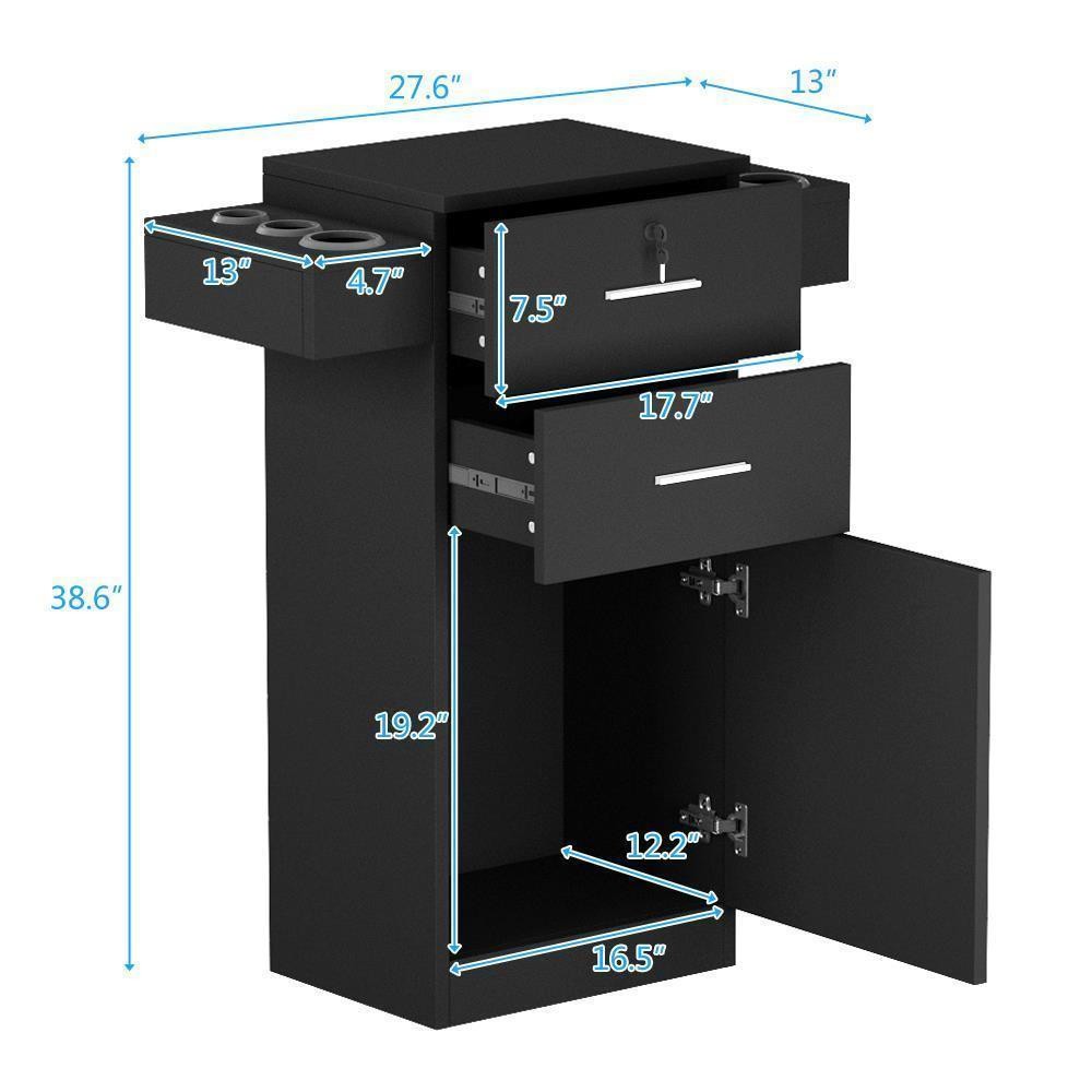 Wall Mount Hair Styling Station Cabinet for Salons and Barbershops